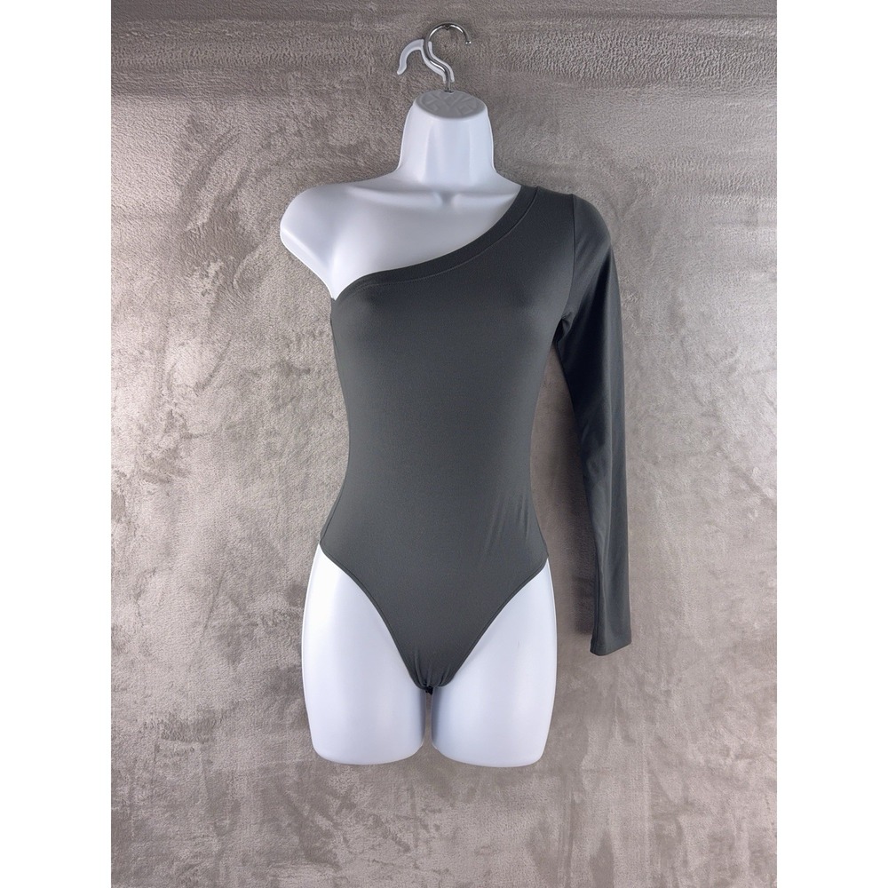 Polo Ralph Lauren One Sleeve Bodysuit Womens Size XS Gray Jumpsuit Jersey